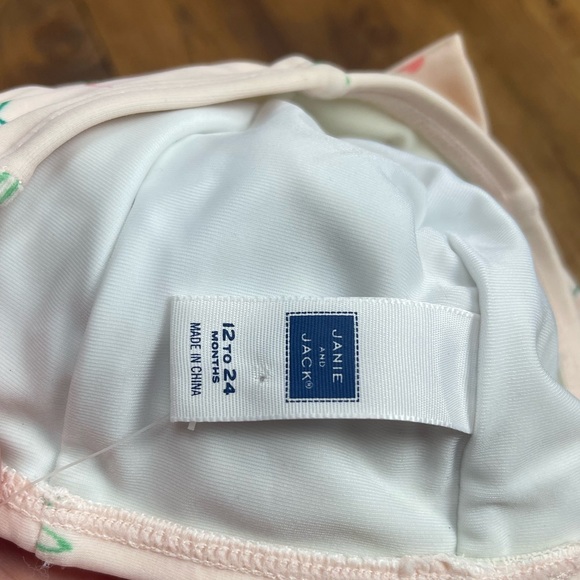 Janie and Jack Swim cap protective wear size 12-24 months pink flamingo print - Picture 4 of 5